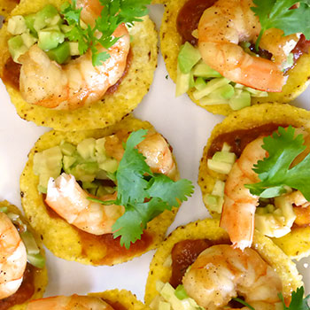 Mini Tostadas mit Crevetten